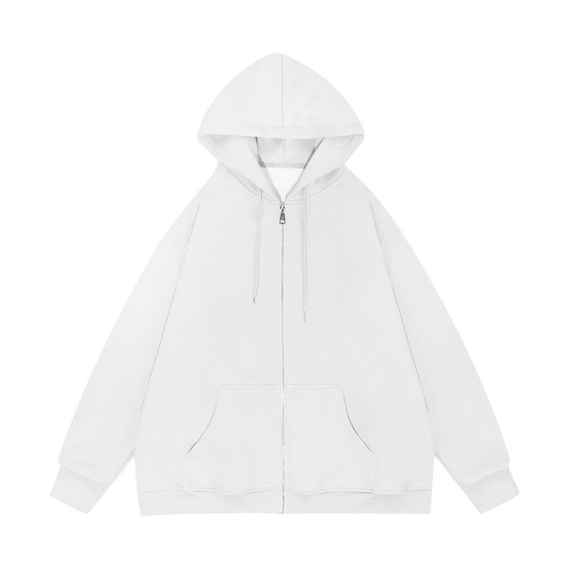 Men's Solid Color Full Zip Hoodie Sweatshirt