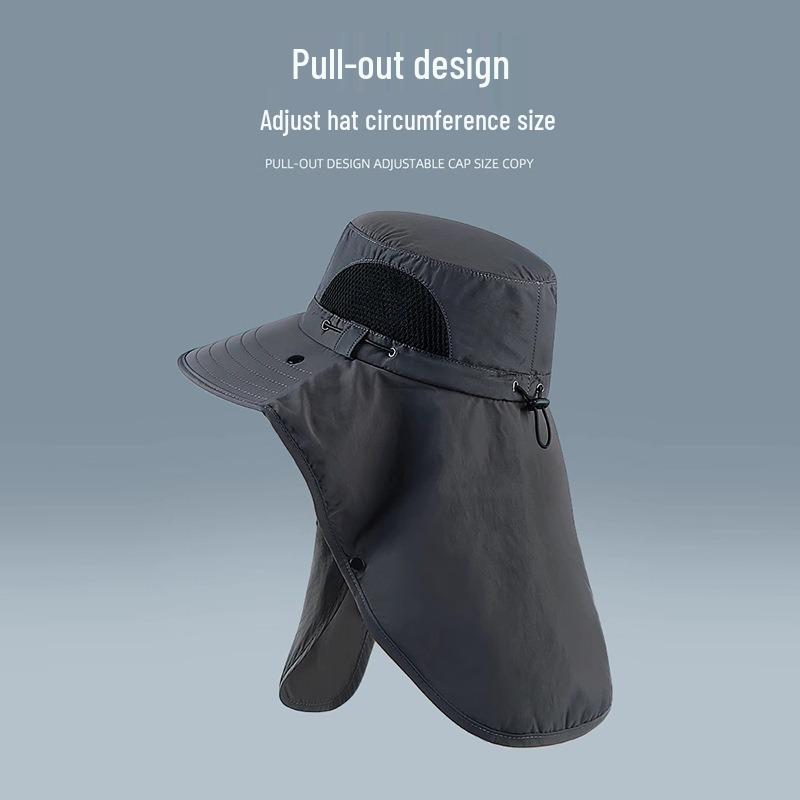 Unisex Summer UV-Protection Outdoor Bucket Hat with Neck Guard for Fishing and Climbing