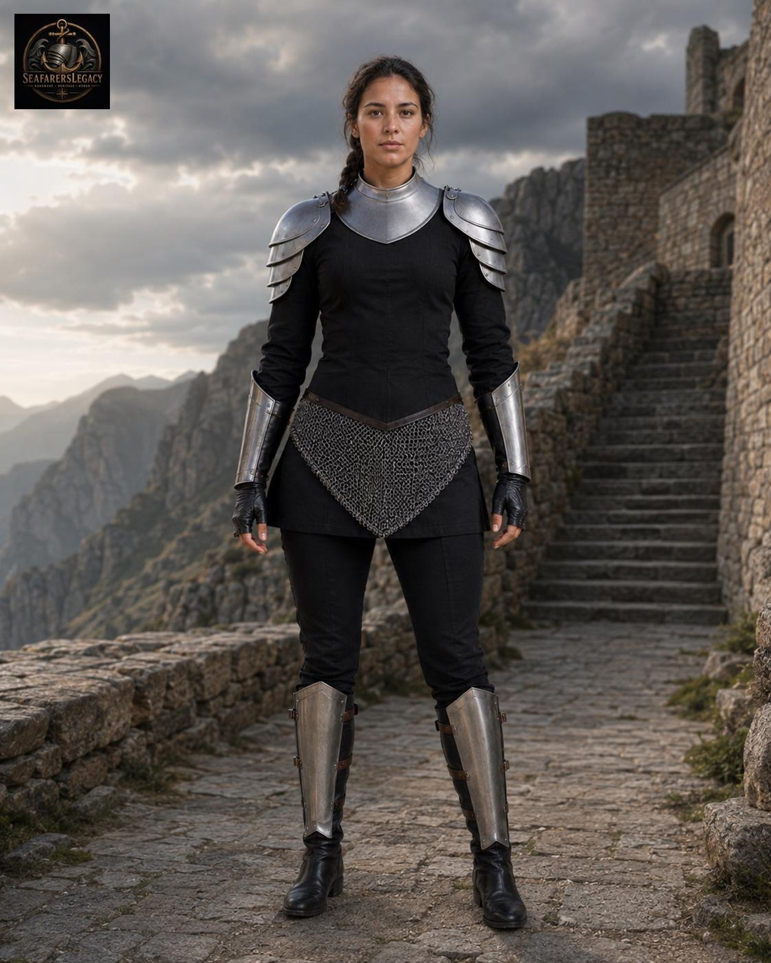 Women s Medieval Lady Knight Costume Fantasy LARP Cosplay Outfit