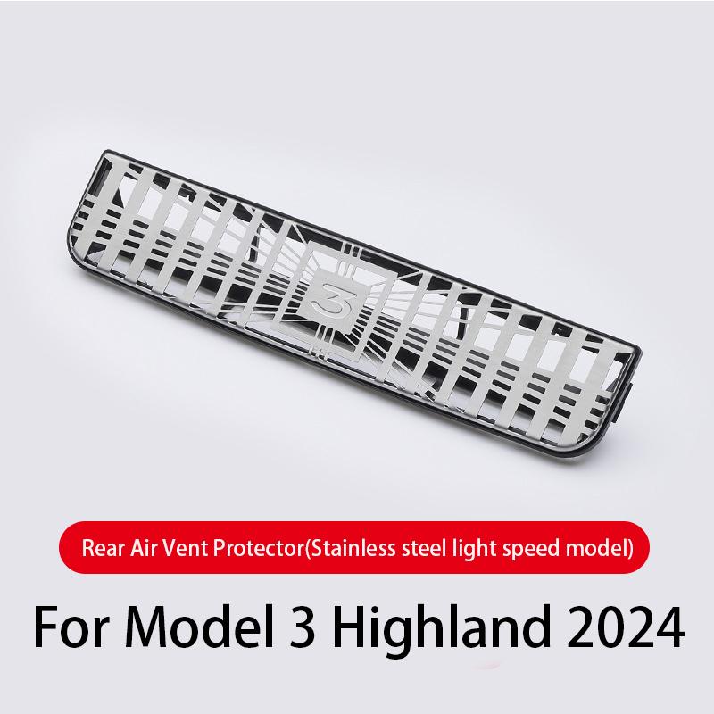 For Tesla Model 3 Highland 2024 Rear Air Vent Cover Center Console Armrest Box Back Conditioner Outlet Filter Grille Protector
