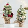 New Christmas decoration scene atmosphere arrangement small desktop Christmas tree flocking ball cafe table ornament