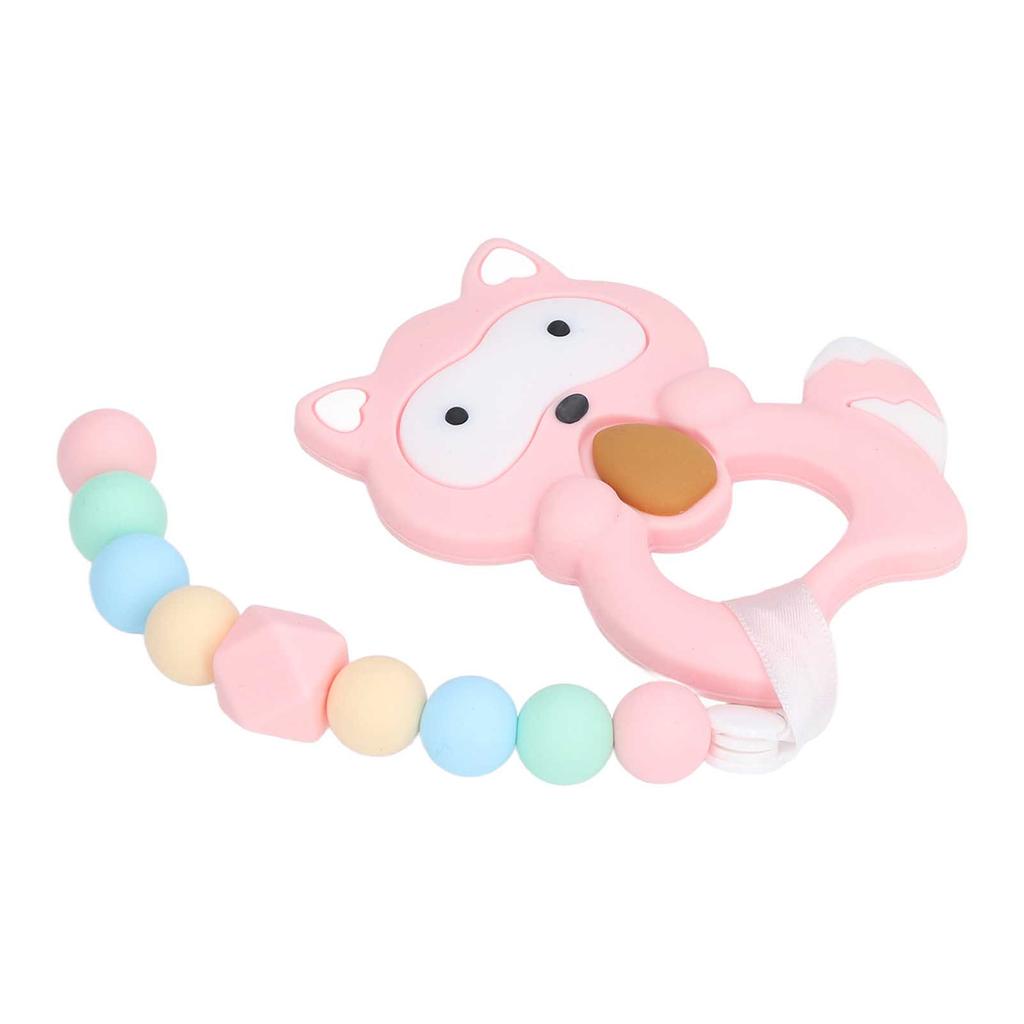 Baby Cartoon Teething Toy Food Grade Silicone Infant Chew Toy Shape and Chain Design
