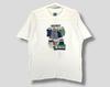 Vintage Nigel Cabourn Logo T-Shirt Britischer Designer Streetwear Lässiges Outfit T-Shirt Weiß Medium