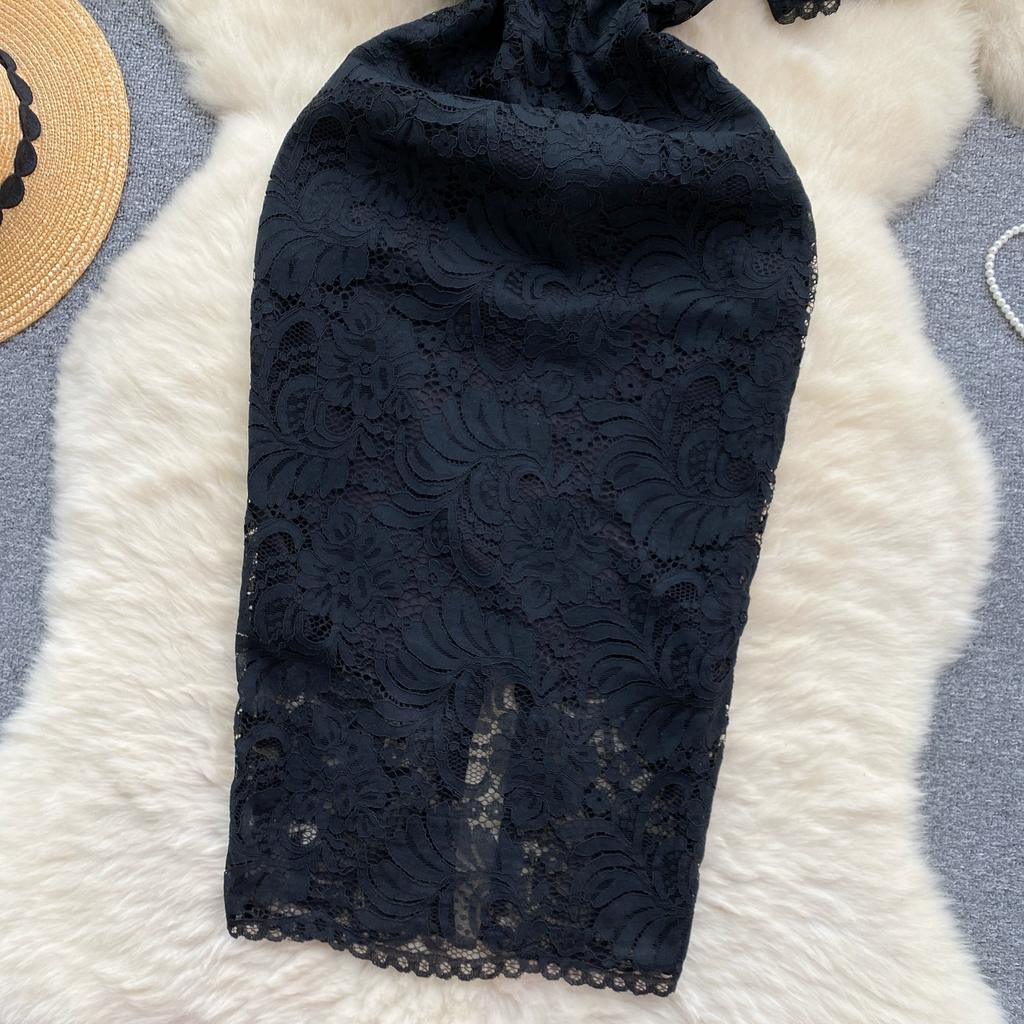 Summer Women Solid Lace Office Work Slim Bodycon Pencil Dresses