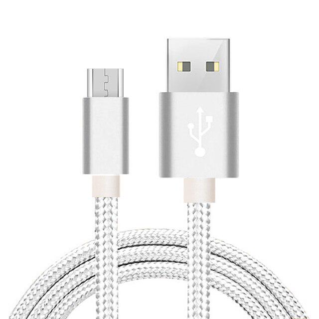 Micro-USB-kabel Nylon gevlochten data-snellader USB-kabel voor Samsung Xiaomi Redmi Huawei LG Microusb Android-telefoonkabels