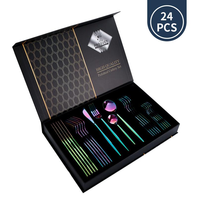 abay Iridescent 24-Piece Stainless Steel Cutlery Gift Set