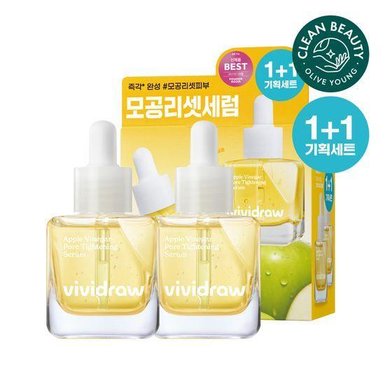 1+1/Porenverfeinerndes Vividraw Apfelessig Porenverfeinerungsserum 40ml 1+1 Aktion