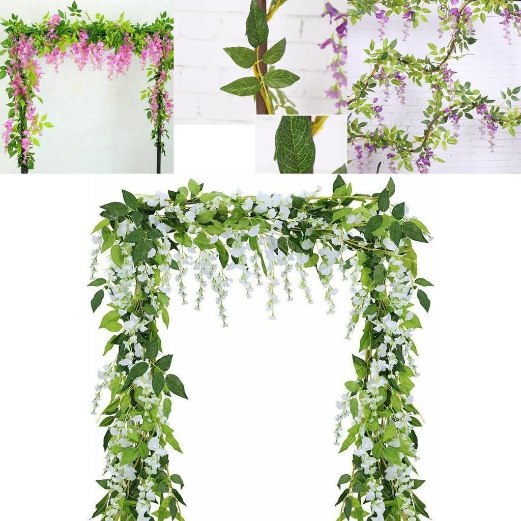 Captivating 2x Artificial Wisteria Flower Vine Offering Timeless Charm For Any Setting