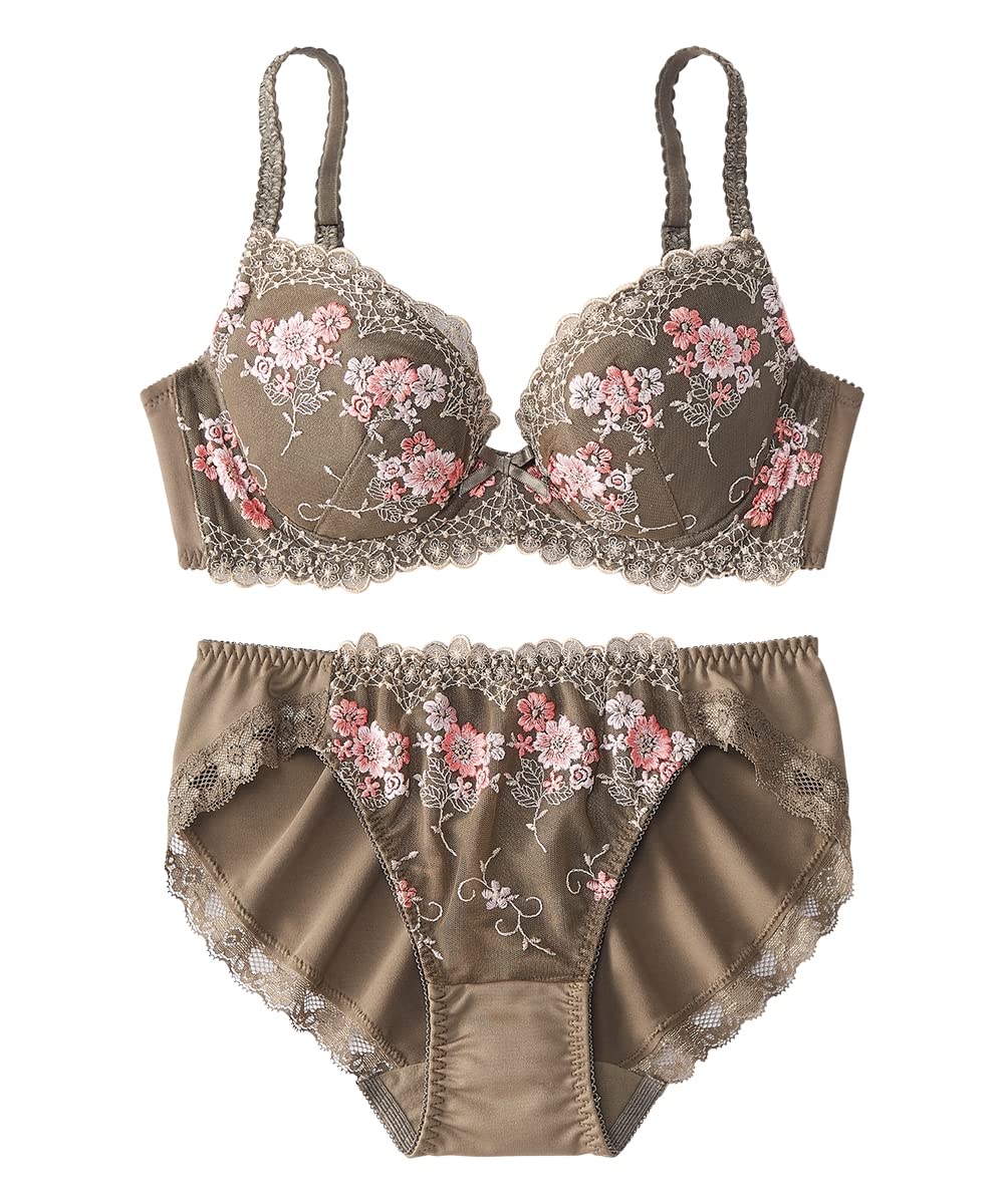 

Внутренний комплект Цветочный бюстгальтер и шорты Комплект Букет Хаки [Nissen] (Цветочный узор) (Триумф) F90/3L~4L