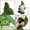 Garden Gnome Solar Light Dwarf Statue Holding Solar Lantern Flocked