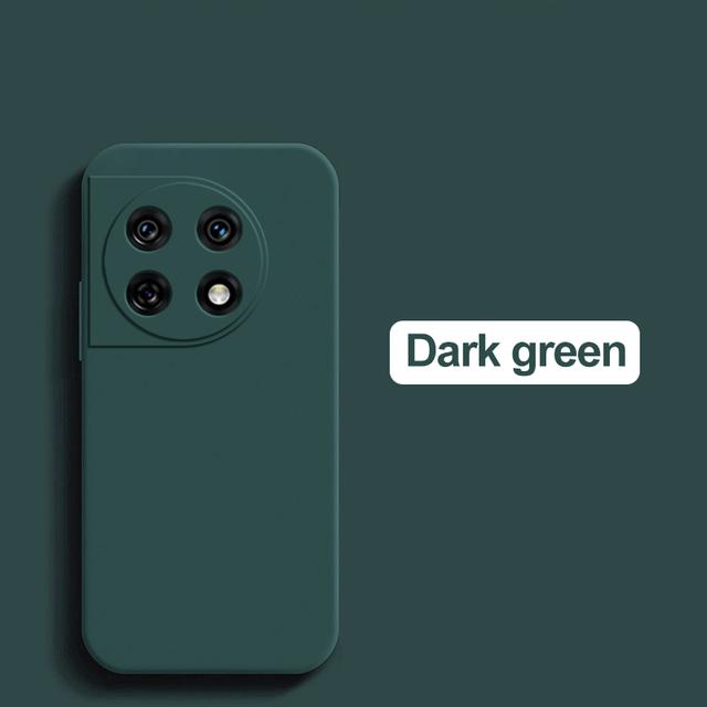 

Для OnePlus 11 Чехол квадратный жидкий силиконовый защитный чехол для объектива камеры Чехол для телефона для OnePlus One Plus 10 9 Pro 11 Мягкий чехол For Oneplus 11 темно-зеленого