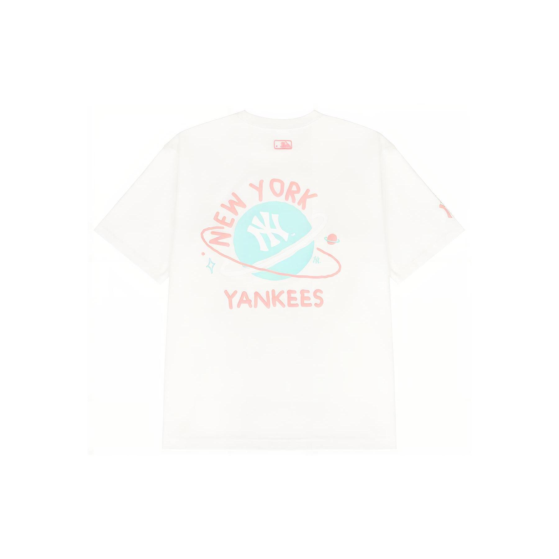 

New MLB Drop Shoulder Sleeve T-Shirt Unisex Cream 3ATSL4023-50CRS S