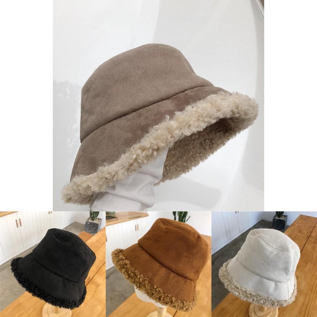 Fashionable Winter Womens Bucket Hat Plush Lambswool Fabric For Stylish And Outfits Warm