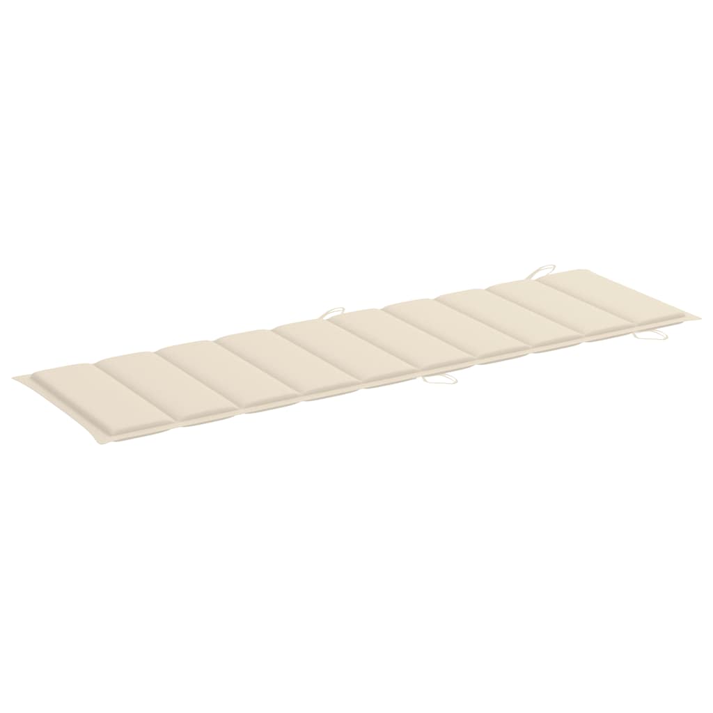 2 Piece Sun Lounger Set with Table and Cushions Solid Acacia Wood