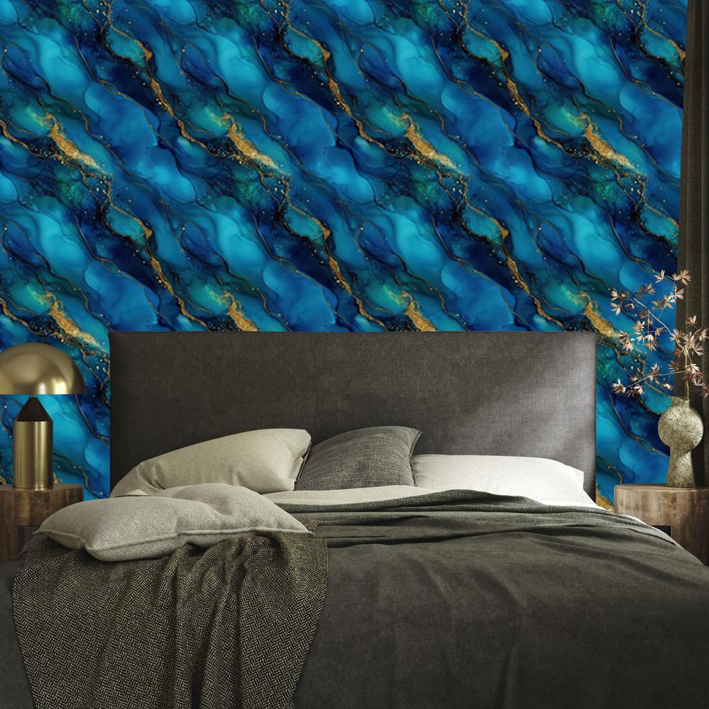 Navy, turquoise, blue and sea ink wallpaper 50x1000