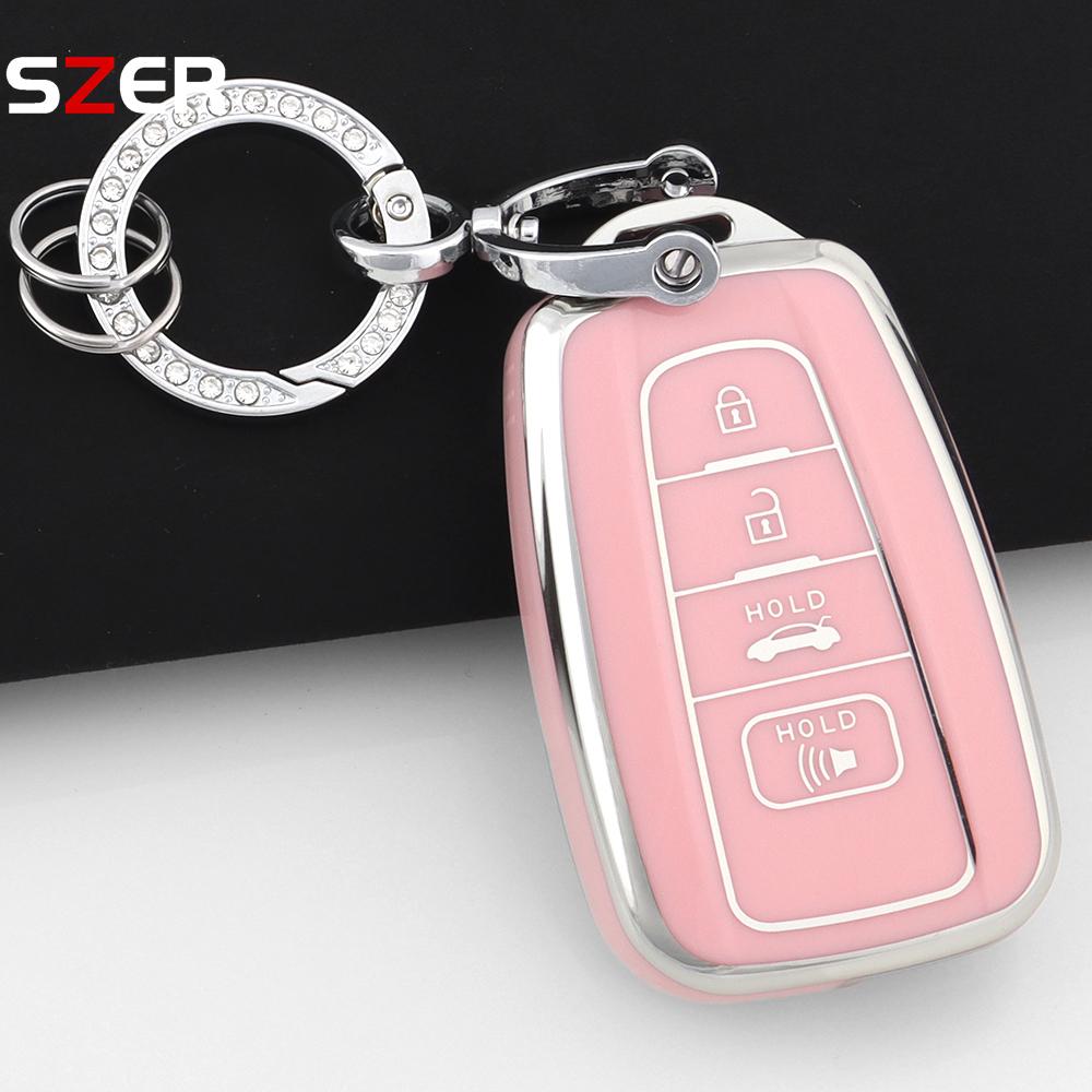 4 Buttons Tpu Remote Car Key Case Cover For Toyota Chr Camry Corolla Rav4 Highlander C-Hr Prius Land Cruiser Prado Key Chain Fob