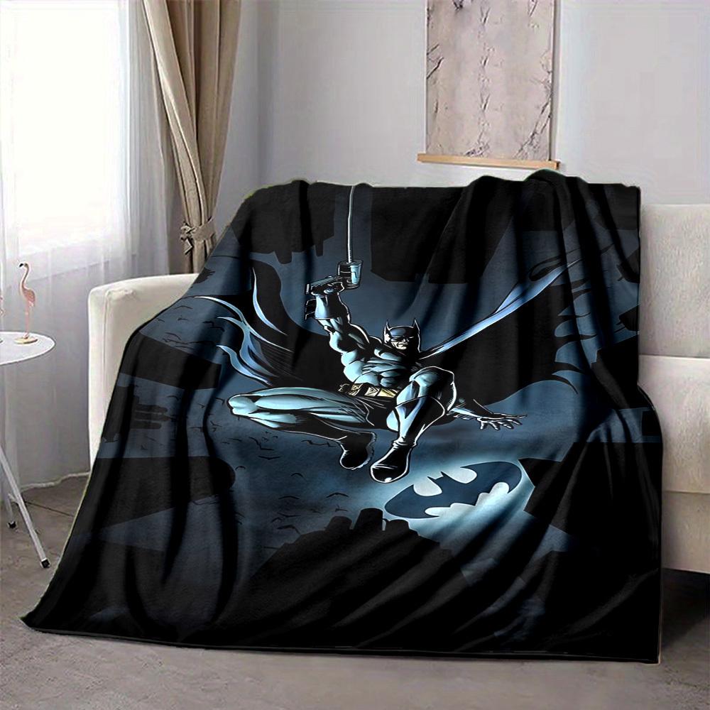 1pc Batman, Superhero Blanket Lightweight Flannel Throw For Sofa, Bed, Travel, Camping, Livingroom, Office, Couch, Chair, And Bed