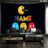 Custom Name,Pac Man Wall tapestry, aesthetic printed fabric blanket, suitable for bedroom, living room, and home decor.