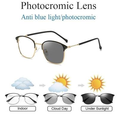 Mavi Işık Karşıtı Fotokromik Polarize Güneş Gözlüğü Erkek Kare Bukalemun Güneş Gözlüğü Kadın Erkek Renk Değiştiren Sürüş Gözlüğü