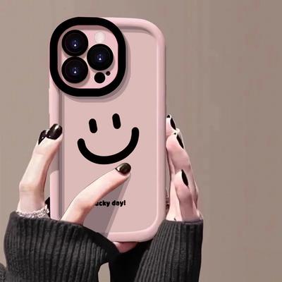 Big Smiley Face Suitable for Apple 16promax Mobile Phone Case Painted IPhone 14 Puff 13 Simple