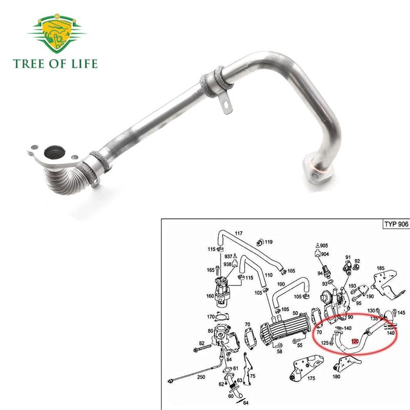 EGR Valve Tube Return Pipe Hose A6421402108 For Mercedes MB Sprinter OM642 Diesel Engines 3.0L V6 2010+ 642 140 21 08