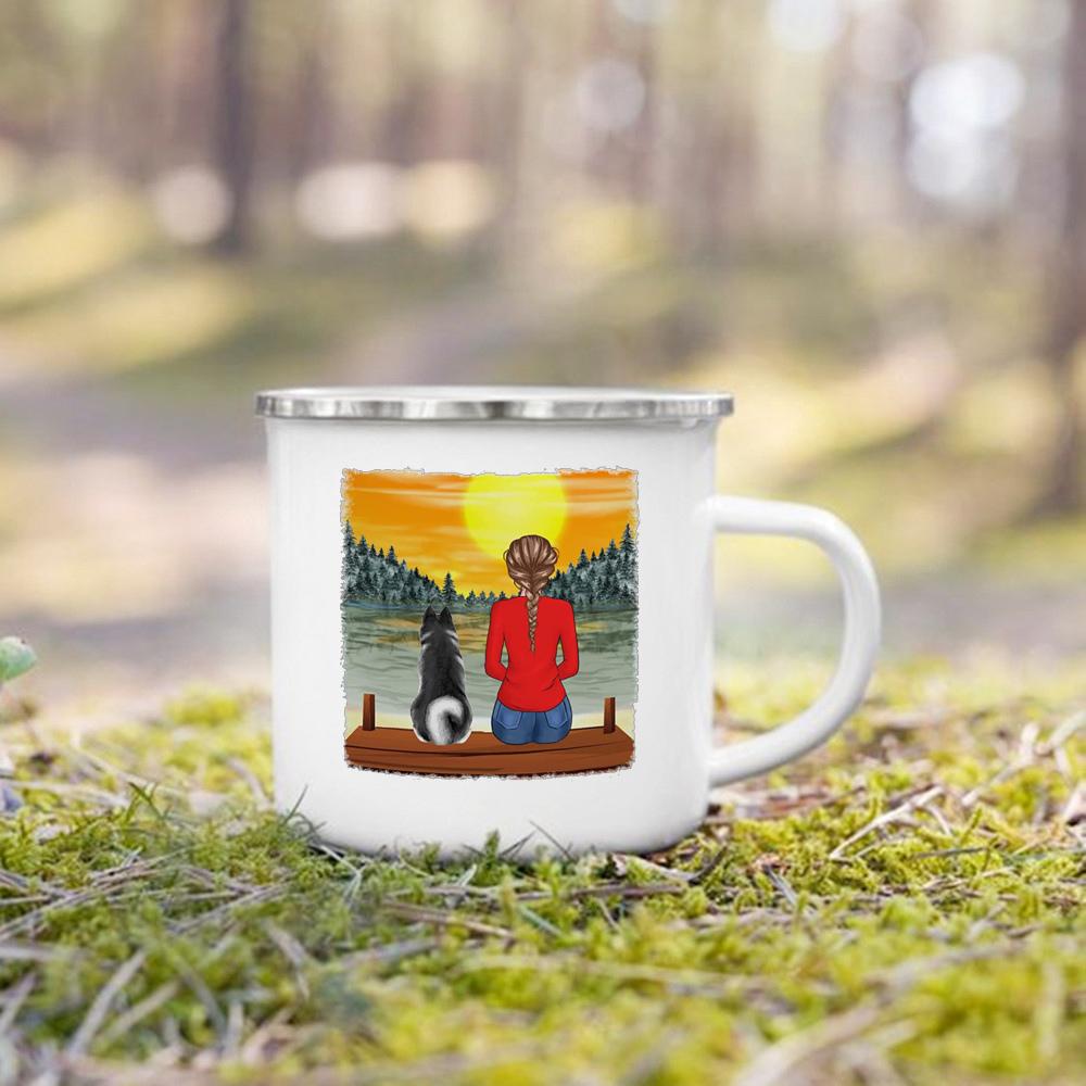 Personalized Name Enamel Mug Custom Dog Lovers Gift for Dog Mom Dog Parents Tea Cup Drink Tea Milk Mugs Festive Best Gifts