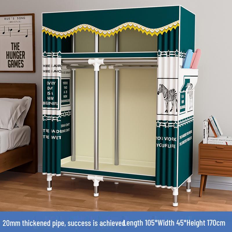 Thickened Steel Pipe Fabric Wardrobe for Dorm or Bedroom Storage
