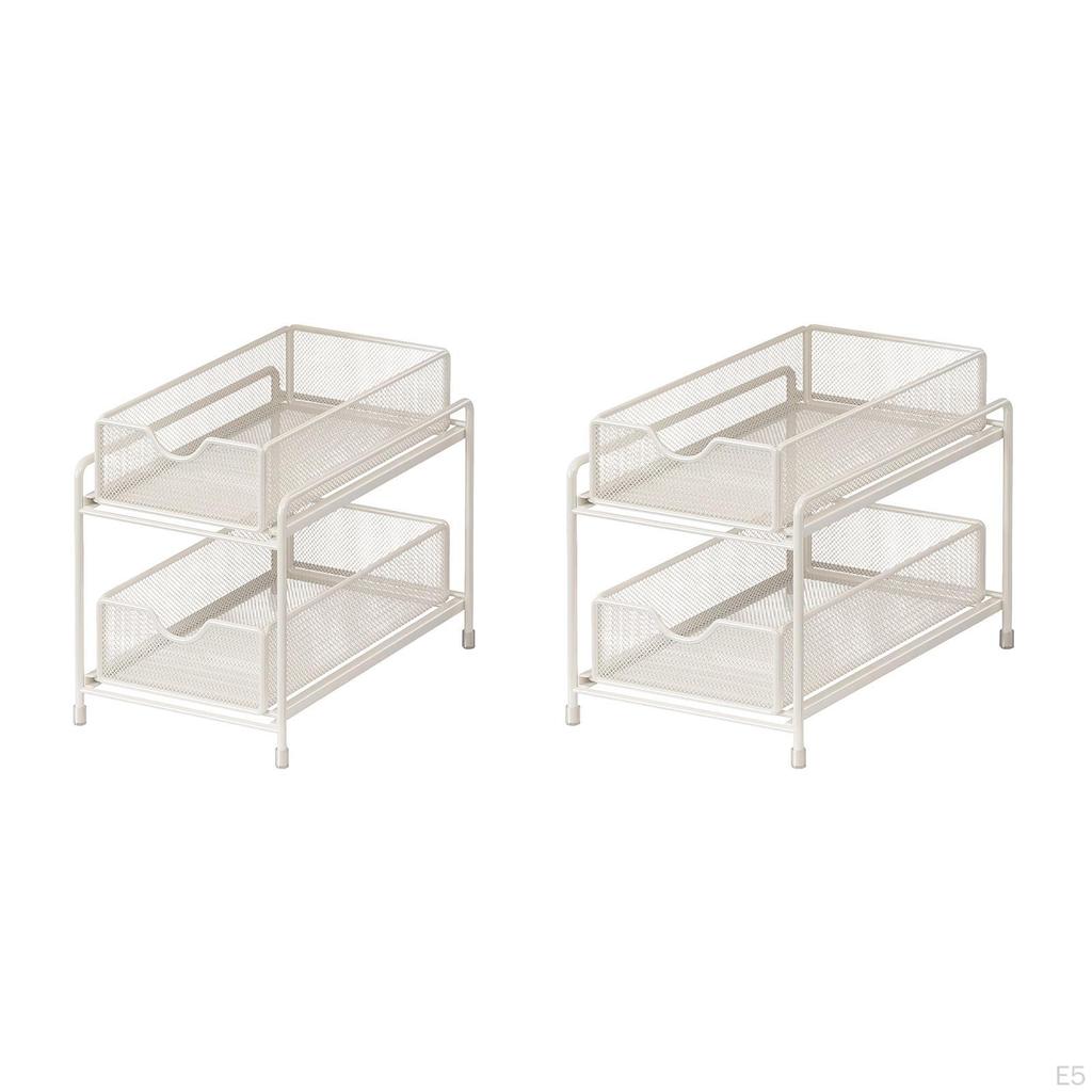 2 Tier Kitchen Pantry Organizer with Pull Out Functionality