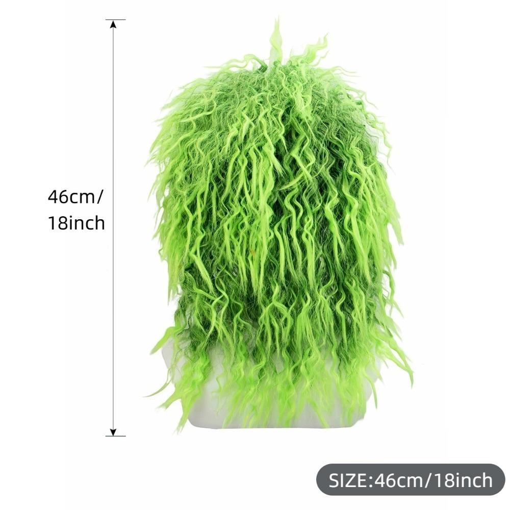 Tangerine/Green Halloween Costume Wig Voluminous Instant Noodle Style Hairpiece  Masquerade Ball
