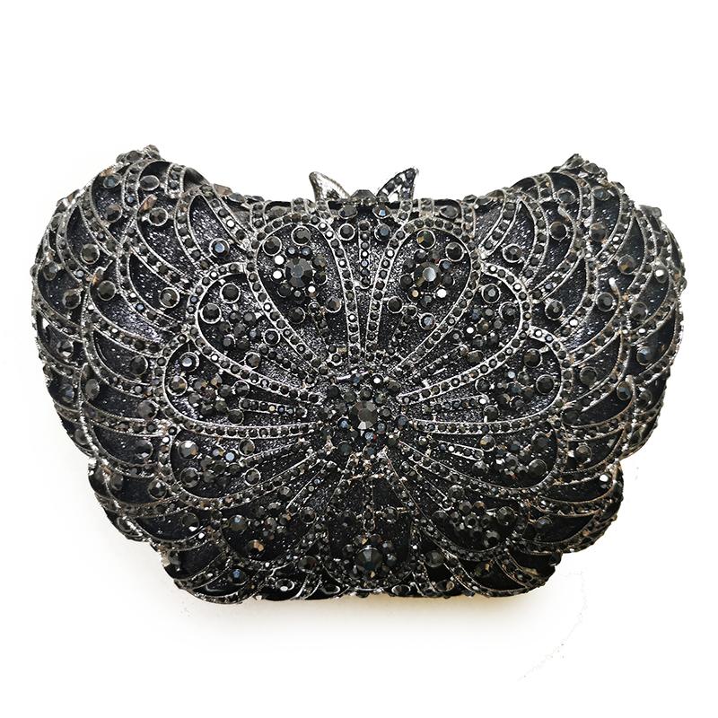 

WHTUOHENG Women Crystal Evening Bag Clutches Fuchsia/Hot Pink Rhinestone Bags Luxury Diamond Clutches Lady Party Prom Handbag