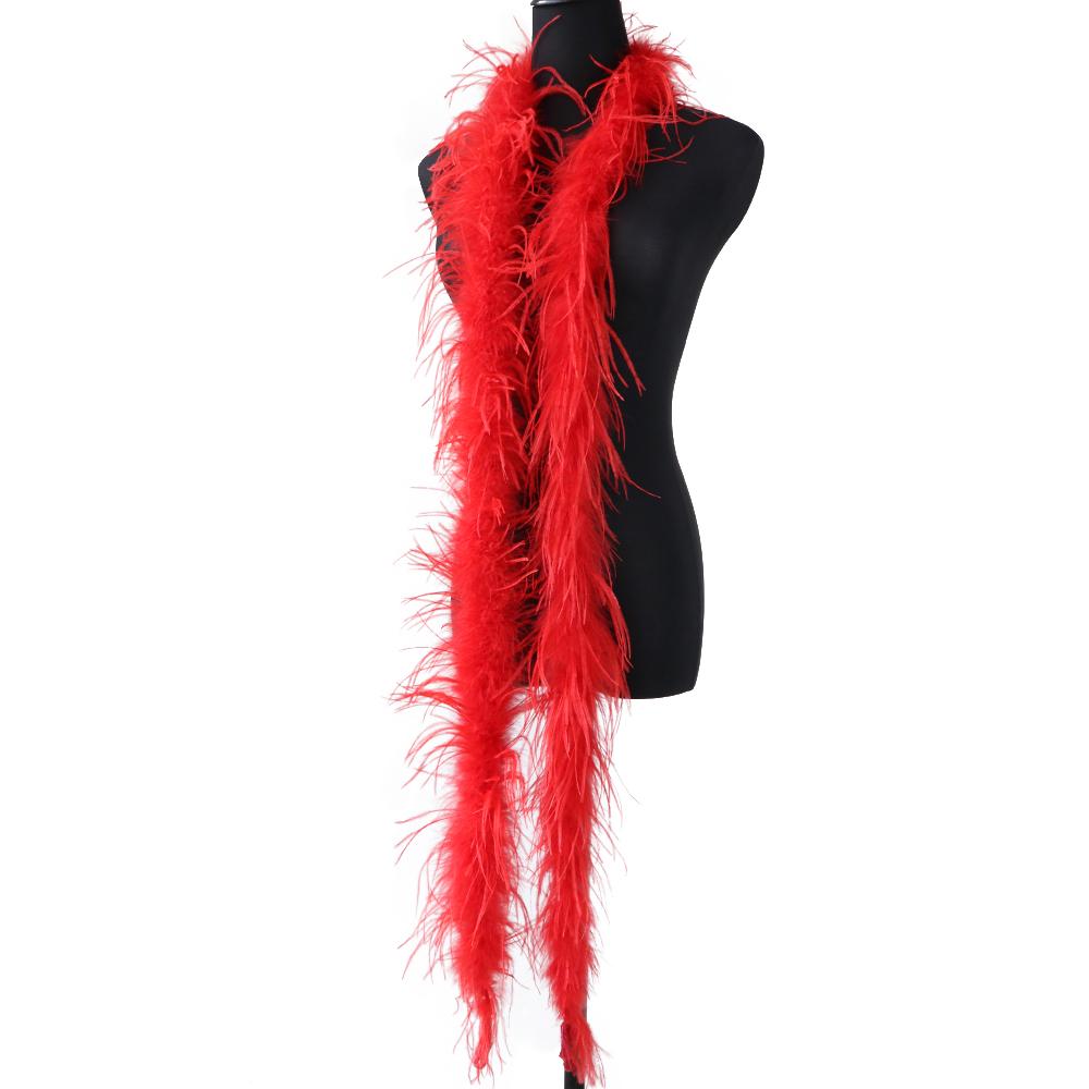 1Ply Ostrich Feather Boa Long High Quality Ostrich Feather Scarf Trims for Party Halloween Clothing Decoration Shawl 2 Meters