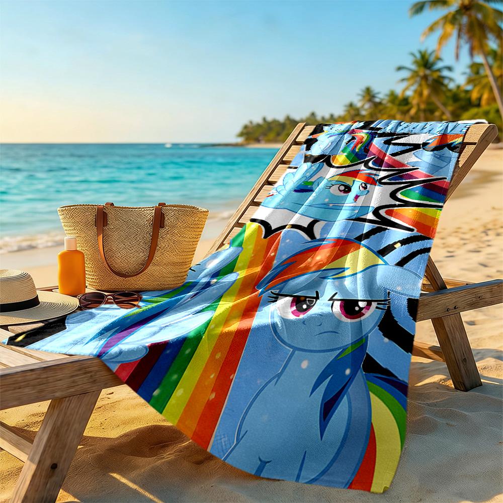 Little Pony Personalized Text Beach Towel Super Soft Microfiber Quickdry Fabric