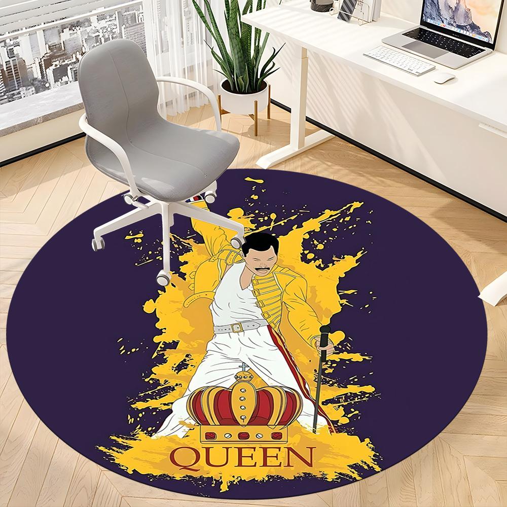 1pc Freddie Mercury, Queen Band Office Round Area Rug, Under Office Chairs Bedroom Living Room Home Decor A1022206