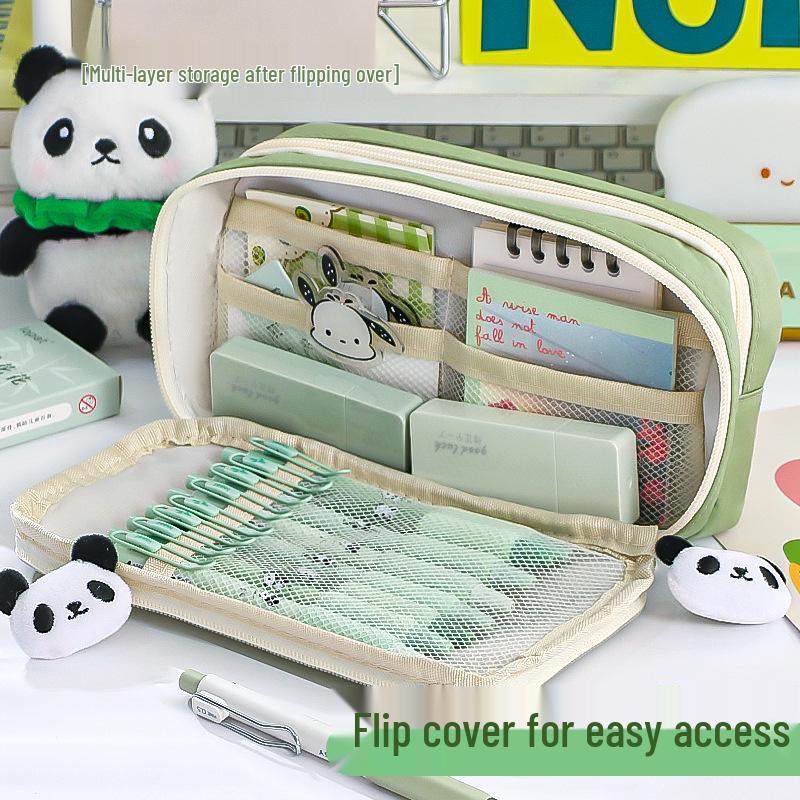 2024 Stylish Girls' Transparent Pencil Case - Large Capacity for Junior High & Primary Students