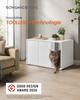 SONGMICS HOME Superfast Toolless Assembly, Cat Litter Box Enclosure, Cat House, for Large Cats, Push-to-Open Doors, Display Side Table, Coffee Table