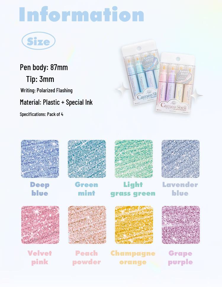 RosyPosy Bling Heart Fluorescent Highlighter Pen for Journaling