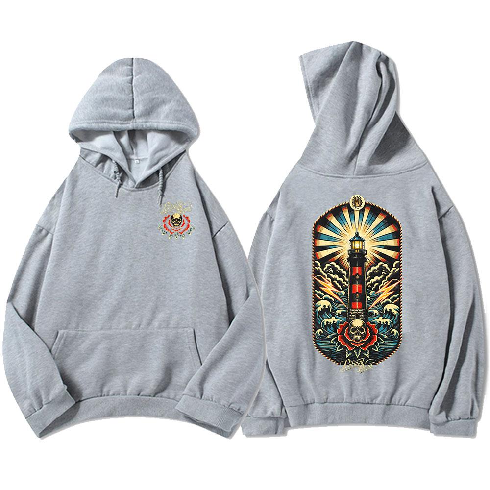 Skeleton Lighthouse Pullover Hoodie Parkway Drive Rock Band Fashion Sweatshirts Long Sleeve Winter Fleece Men Clothing