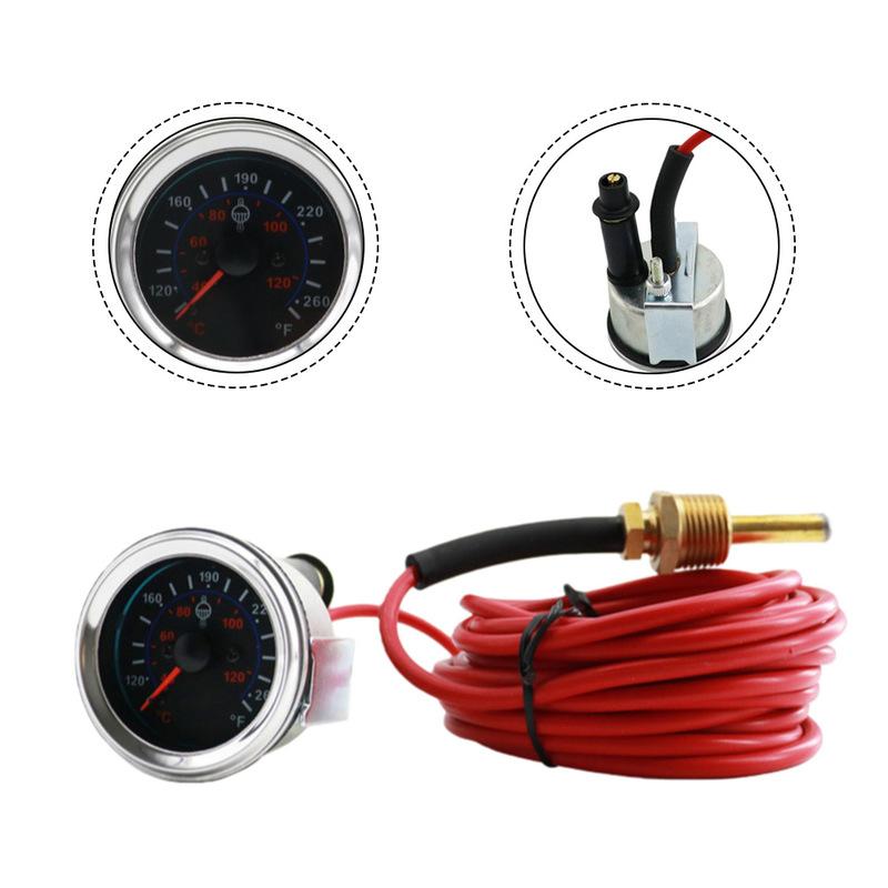 12/24V 40- 120°C Mechanical Water Temperature Gauge With 5m Cable For Car RV Water Temp Gauge With Sensor Car Meter Accessories