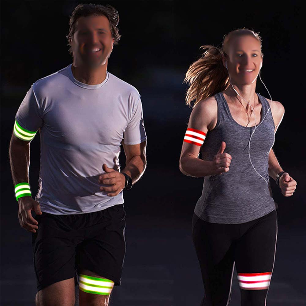 8PCS Multifunctional High Visibility Reflect Straps Safety Elastic Armband Reflector Tape  Ankle