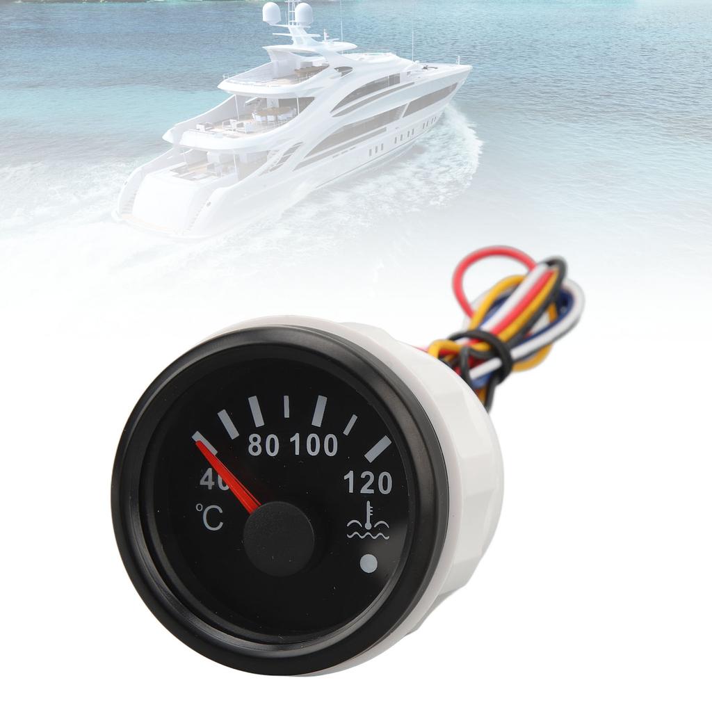 52MM Water Temperature Gauge 40 To 120 Degrees C  9 To 32V Pointer Water Temperature Meter with Backlight For RVs Yachts Fishing Boats