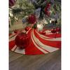Red Swirl Christmas Tree Skirt, Candy Cane Red White Christmas Tree Skirt, Snowman Xmas Mat, Holiday Party Home Ornaments, for Christmas Decor