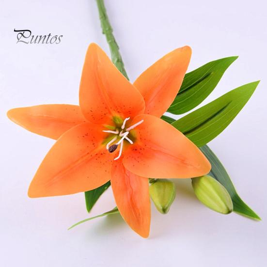 Real Touch Lilies 9 Pcs Artificial Lily Flowers for Easter Realistic White Decorative Fake Tiger Spring Wedding Table Centerpiece Home Decorations