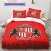 Benutzerdefinierte Bettwäsche mit Sunderland FC Wappen, Steppbett-Set, Bettbezug, Kissenbezug, Heim-Geburtstagsgeschenk (1 Bettbezug + 2 Kissenbezüge, ohne Füllung)