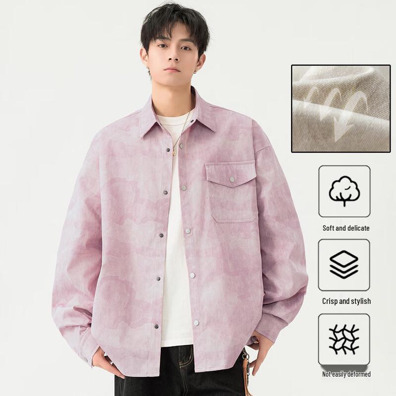 Мужская ретро рабочая рубашка-куртка с длинным рукавом L