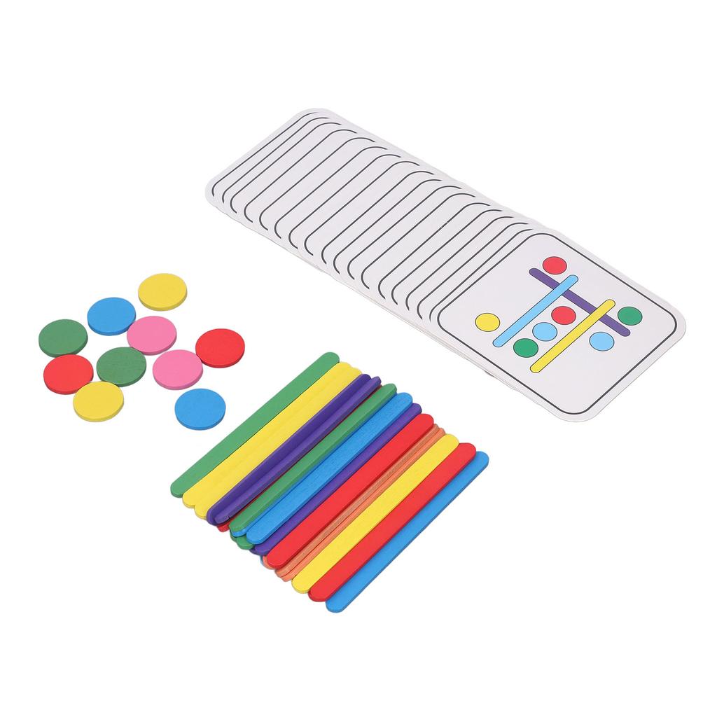 Kids Colorful Stick Puzzle Toy Color Sensory Colorful Stick Matching Cognition Development for Boys