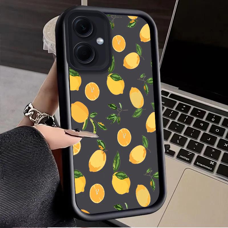 Blue Leaf Lemon Case for Xiaomi Redmi Note 14 13 12 Turbo 11S 4G 11 10 Pro Plus 9 14C 13C 12C 9C A2 A1 Soft Silicone Cover Funda