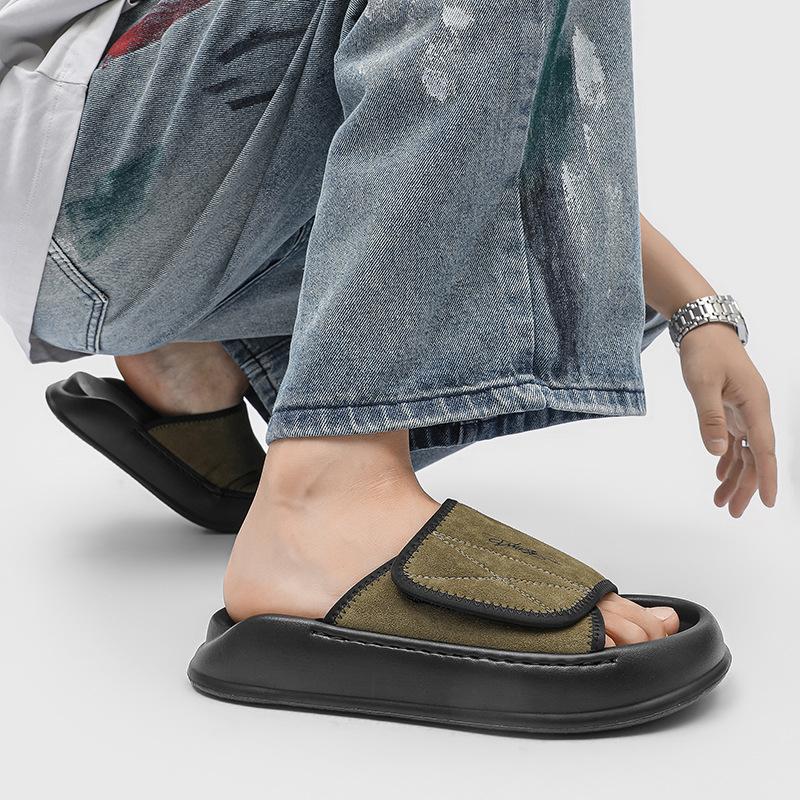 Summer new outer slippers men's 2025 new one-word drag open-toed beach casual cool slippers 471266-J