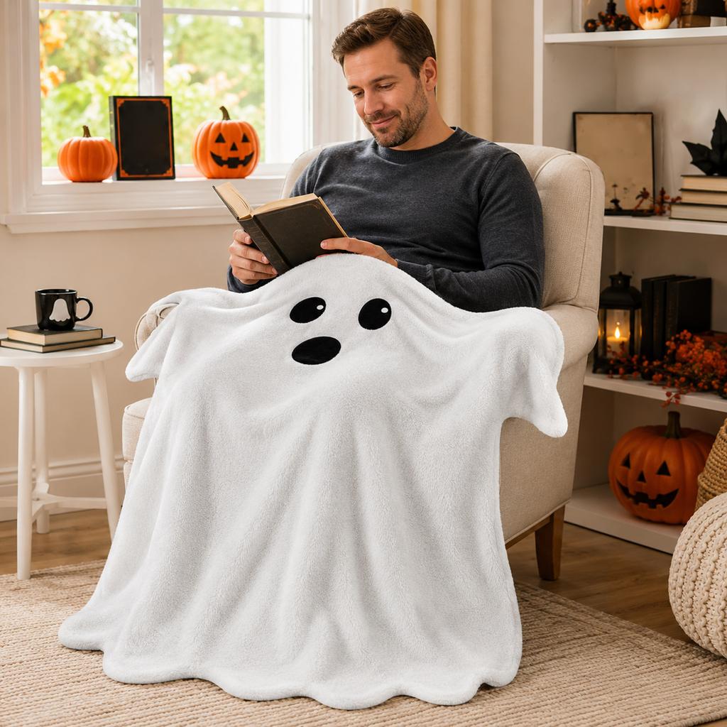 Couverture Flanelle Halloween avec Motif - Couverture Douce et Confortable pour Canapé, Lit et Décoration de Salon