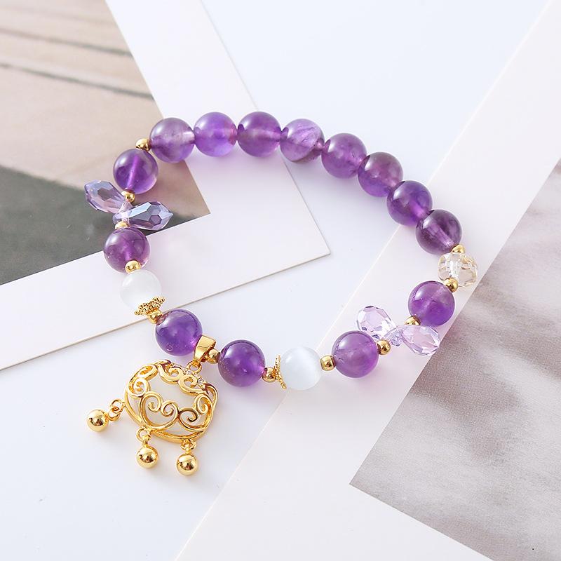 Natural Amethyst Bracelet Retro  Bangles Women Fashion Jewelry Accessories Gift