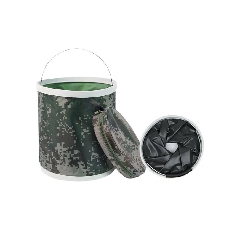 11L Folding Digital Camo Outdoor Water Bucket